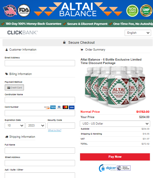 altai balance order page